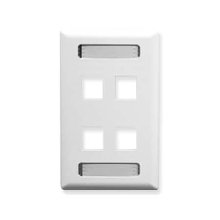 Maxpower Faceplate  Id  1-Gang  4-Port  White MA584158