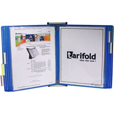 Tarifold Document Wall Display Unit, 10 Blue Pocke W211