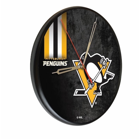 Holland Bar Stool Co Pittsburgh Penguins 13" Solid Wood Clock WClkPBlk03PitPen