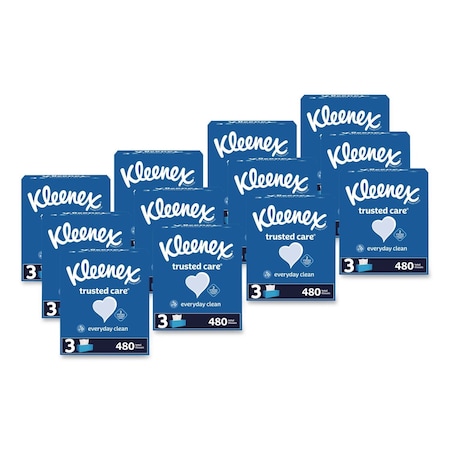 Kleenex Trusted Care 2 Ply Facial Tissues, 160 Sheets, 12 PK 54303