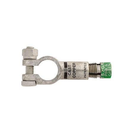 Auveco Compression Battery Cable Terminal Positive Green, 2PK 15605