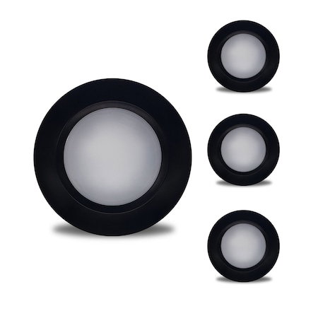 Bulbrite 14WLED 7 ROUND DISC LIGHT 3000K BLACK ALUMINUM, PIGTAIL, 4PK 862900