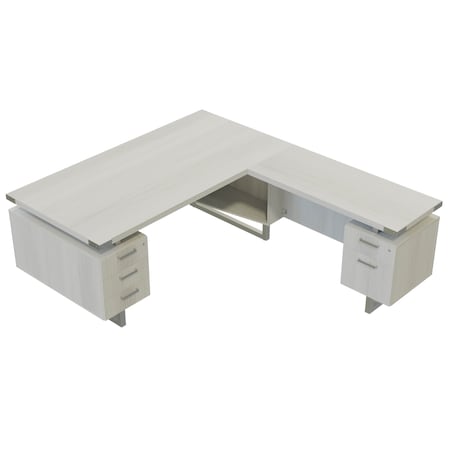 Mirella L-Shaped Office Desk, 78 in D X 29 1/2 in H, 72 in W X MRLSBF7236WAH