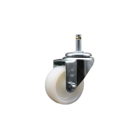 Service Caster 3'' Nylon Wheel Swivel 7/16'' Grip Ring Stem Caster SCC-GR20S314-NYS-716138