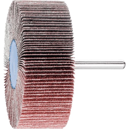Pferd Mounted Flap Wheel, 3" x 1, 80 Grit, 1/4" Shank, Aluminum oxide 45209