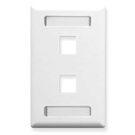 Icc Classic Single Gang Faceplate With ID - White- 2 Port IC107S02WH