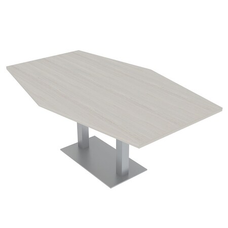 Skutchi Designs Hexagon Conference Table With Power Unit, 48 in W, 84 in L, Ivory HAR-HEX.IR-48X84-DOU-K458-NA