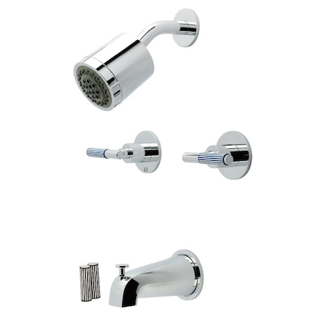 Kingston Brass Double-Handle Tub and Shower Faucet, Polished Chrome KBX8141KPS