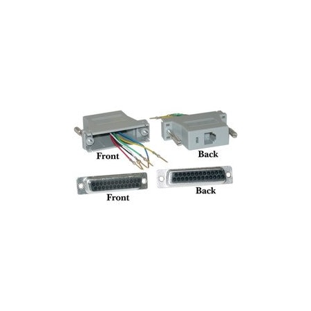 Cable Wholesale Modular Adapter, Gray, DB25 Female to RJ12 31D3-36400