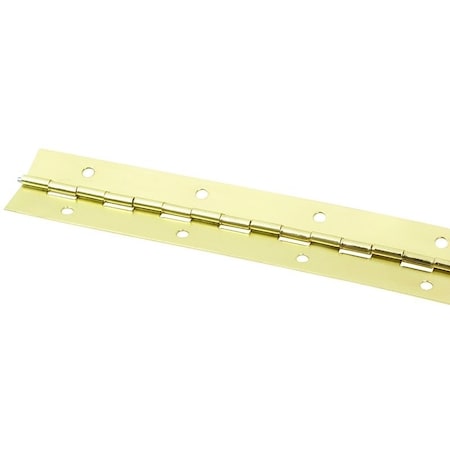 Prosource Continuous Hinge, 180 deg, Steel, Bright Brass, 1.5 in x 48 in LR-029-PS