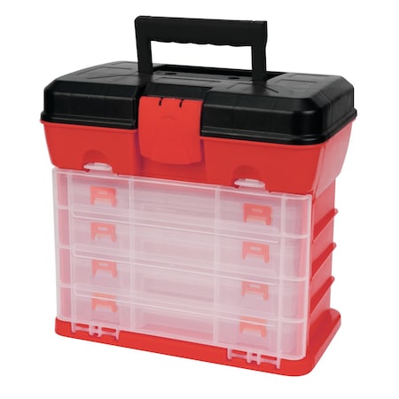 Performance Tool Plastic Tool Storage Bin, 4 Removable Bins Compartments W54042