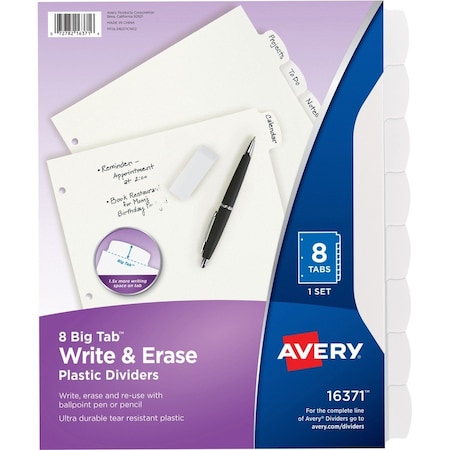 Avery Big Tab Write and Erase Durable Plastic 16371