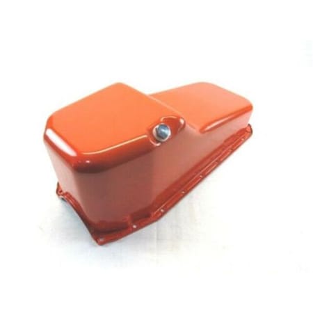 Absurdo Steel Stock Oil Pan with Passenger Side Dipstick for 1980-1985 SB Chevy 283-350 V8, Orange AB2205990