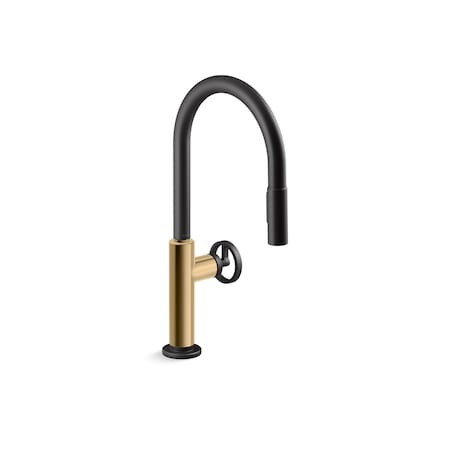 Kohler Billet Touchless pull-down kitchen sink faucet with two-function sprayhead 28670-9RT2-BMB