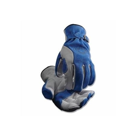 Caiman 1302 Top Grain Cow Leather Drivers Gloves, X-Large, Unlined, Blue/Gray 607-1302-XL