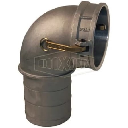 Dixon Type-C 90Deg Cam and Groove Elbow, 6 in, Female Coupler x Hose Shank, Aluminum, Domestic 600C-90AL