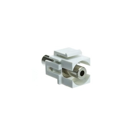 Cable Wholesale Keystone Insert, White, Recessed 3.5mm Stereo Female Coupler 324-350WH