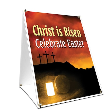Signmission Christ Is Risen Celebrate Easter, 36 Inch x 24 Inch A-frame Yard Sign SBC-2436-Christ Is Risen Celebrate Easter
