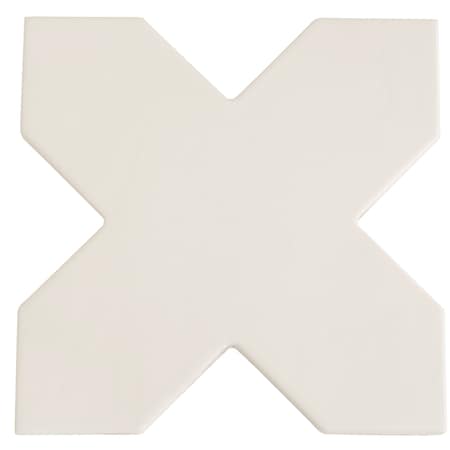 Apollo Tile Terralis 7 x 7 in. Glossy Pearl White Porcelain Cross Wall and Floor Tile 5.6 sq ft/case, 16PK UMB88BIACRSA