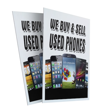 Signmission We Buy & Sell Used Phones, Plastic Signs Only 24 Inch x 36 Inch, Corrugated Plastic, 2PK CSB-2436-2PACK-We Buy & Sell Used Phones