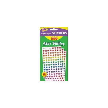 Trend Super Shapes Star Smiles Stickers, Multi, 2500PK TEPT46917