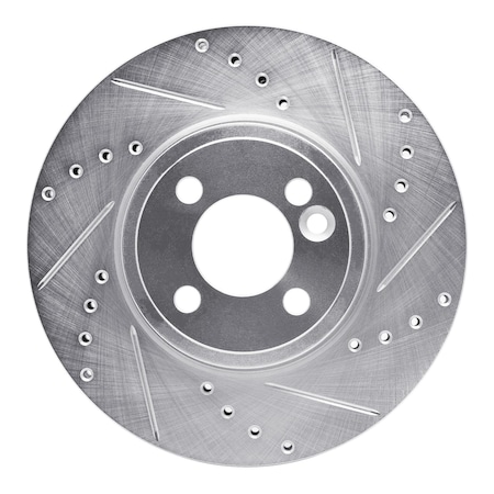Dynamic Friction Co DFC Brake Rotor - Drilled and Slotted - Silver 631-32006R