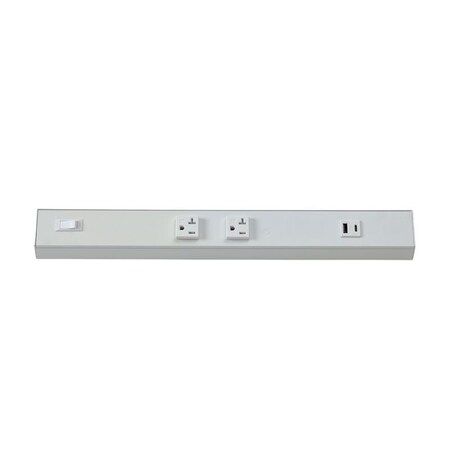 Westgate 18in ANGLED 2-RECEPTACLE 1 USB 20A POWER STRIP WHT PSA-18-2R-1U-WH