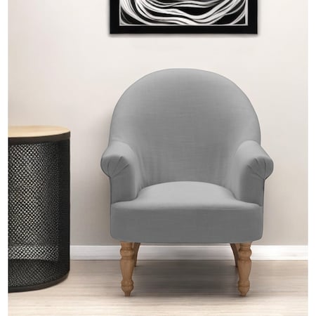 Homeroots 33" Gray And Brown Linen Arm Chair 534142