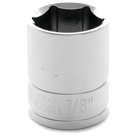 Perform Tool Socket 1/2 In Drive; 7/8 In; Standard; 6 Point; Polished Nickel Chrome Plated; Vanadium Alloy W32028