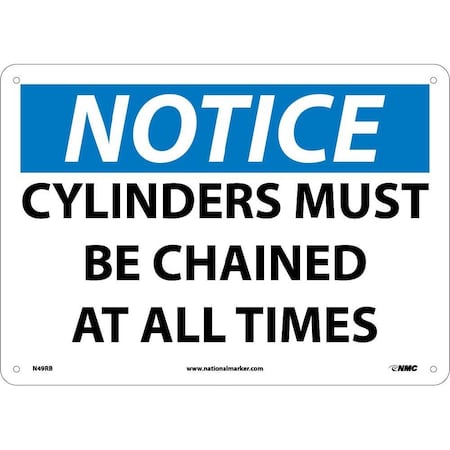 Nmc Notice Cylinders Must Be Chained At All Times Sign, N49RB N49RB