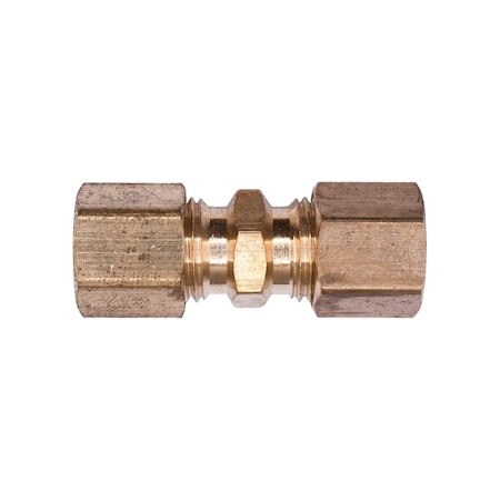 Auveco Brass Compression Union 1/4in Tube Size, 5PK 152