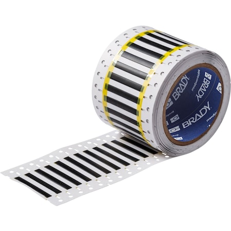 Brady High Temp Double Sided PermaSleeve PVDF Wire Marking Sleeves, 0.094 in. x 1 in. W, Black, Roll of 1000 3HT-094-2-BK-S-2