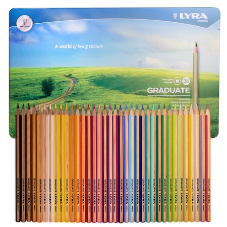 Lyra Graduate Colored Pencils Set Tin, Assorted Colors, 36-Piece Set L2871360