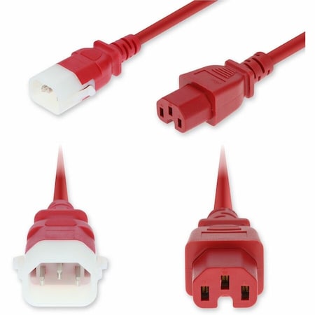 Add-On 5FT C14 MALE TO C15 FEMALE P-LOCK COMPATIBLE HIGH-TEMPERATURE 14 AWG 250V AT 15A ADD-C142C15PH14G5FRD