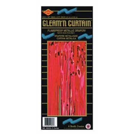 Goldengifts DDI 1907723 1-Ply FR Gleam 'N Curtain - Red - 8' x 3' GO3350428