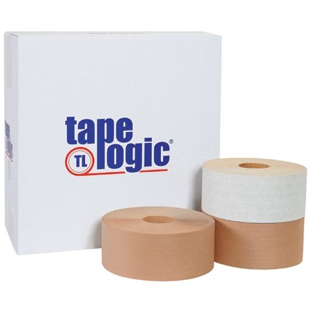 Tape Logic 3'' x 375' Kraft Tape Logic No 7700 Reinforced Water Activated Tape, 8PK T9067700