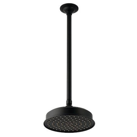 Kingston Brass 8" Round Brass Shower Head with 17" Ceiling Mounted Shower Arm, Matte Black K324K20