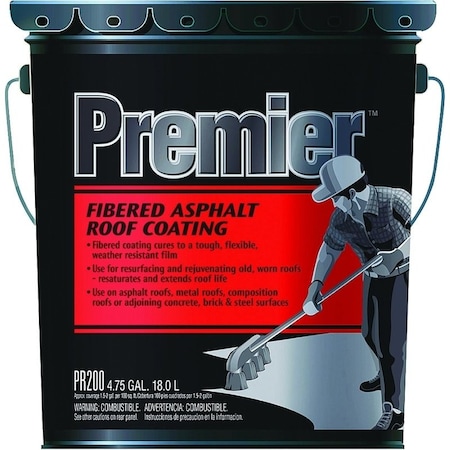 Henry Henry PR200070 Asphalt Roof Coating, Black, 4.75 gal Pail PR200070