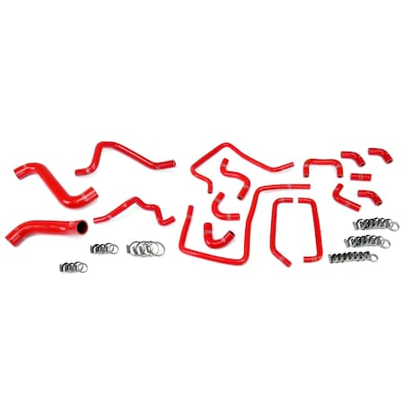 Hps Performance High Temp Reinforced Silicone Radiator, Heater and Ancillary Coolant Hose Kit, Red,  57-1814-RED