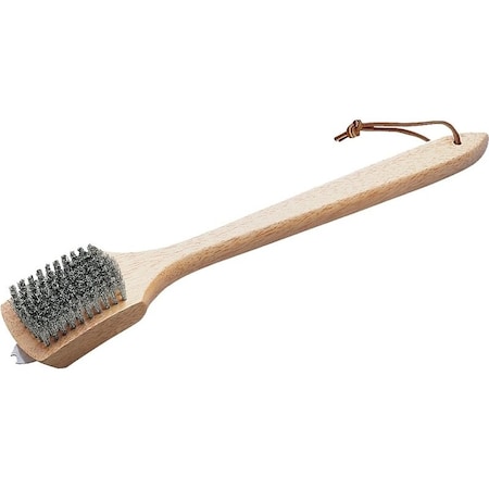 Weber 6464 Grill Cleaning Brush with Scraper, Stainless Steel Bristle, Bamboo Handle, 18 in L 6276
