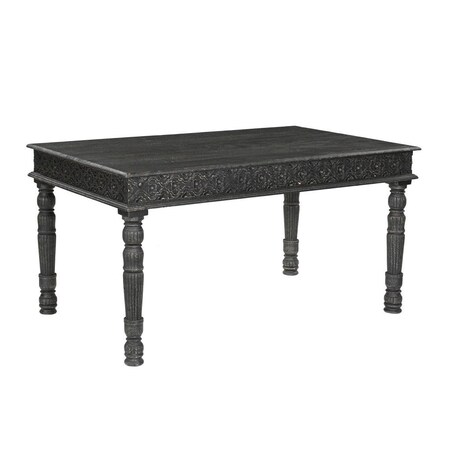 Homeroots 60" Black Solid Wood Dining Table 521836