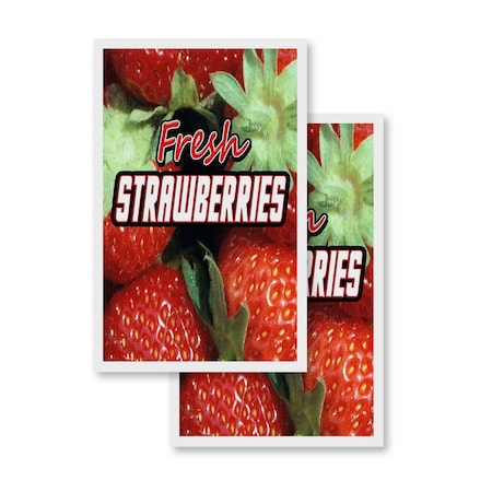 Signmission Fresh Strawberries, Vinyl Decals Only 24 Inch x 36 Inch, Vinyl Decal, 2PK DSB-2436-2PACK-Fresh Strawberries