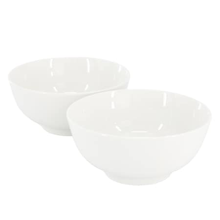 Gibson Home Great Essentials 2 Piece 6.9 Inch Fine Ceramic Noodle Bowl Set in White 142749.02