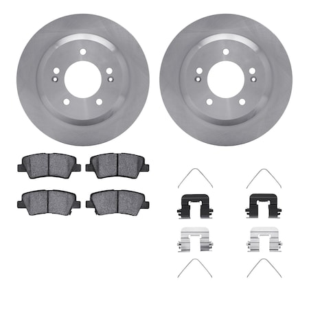 Dynamic Friction Co DFC Brake Rotor with 5000 Brake Pads and Hardware Kit 6512-03452