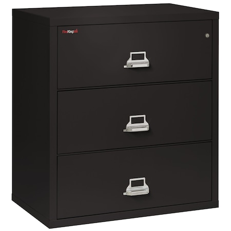 Fireking 31-15/16" W 3 Drawer Fire-Resistant Lateral File Cabinet, Black, Letter/Legal 3-3822-CBL