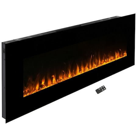 Northwest 54in Wall Mounted Fireplace Heater with Remote Control & Top Vent Heater with Adjustable LED Flame 80-2000A-54