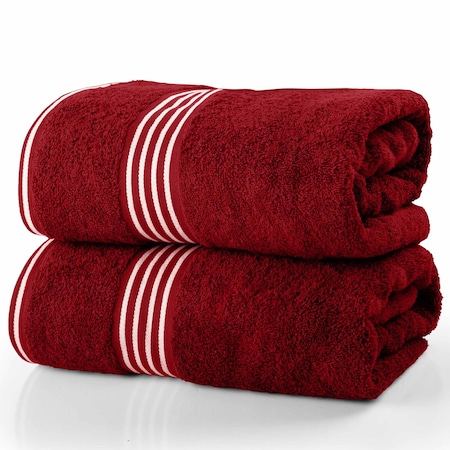 Lavish Home Bath Towels 2PC 100% Cotton Towel Set Extra Large Quick Drying Bath Towels Absorbent Bath Sheets 67-0022-BUBS