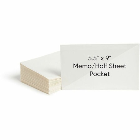 Smead Self-Adhesive Poly Pockets, Top Load, 9 x 5-9/16, Clear, 100/Box 68185