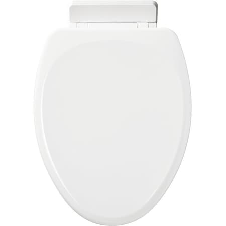 Mayfair Toilet Seat, Oval, Wood, White, Modern, Single Hinge 1878SLW000