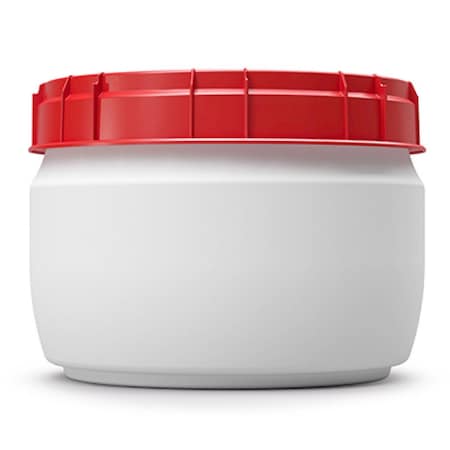 Curtec Total Opening Drum with lid, HDPE, 17L, white - red 6945-58-046